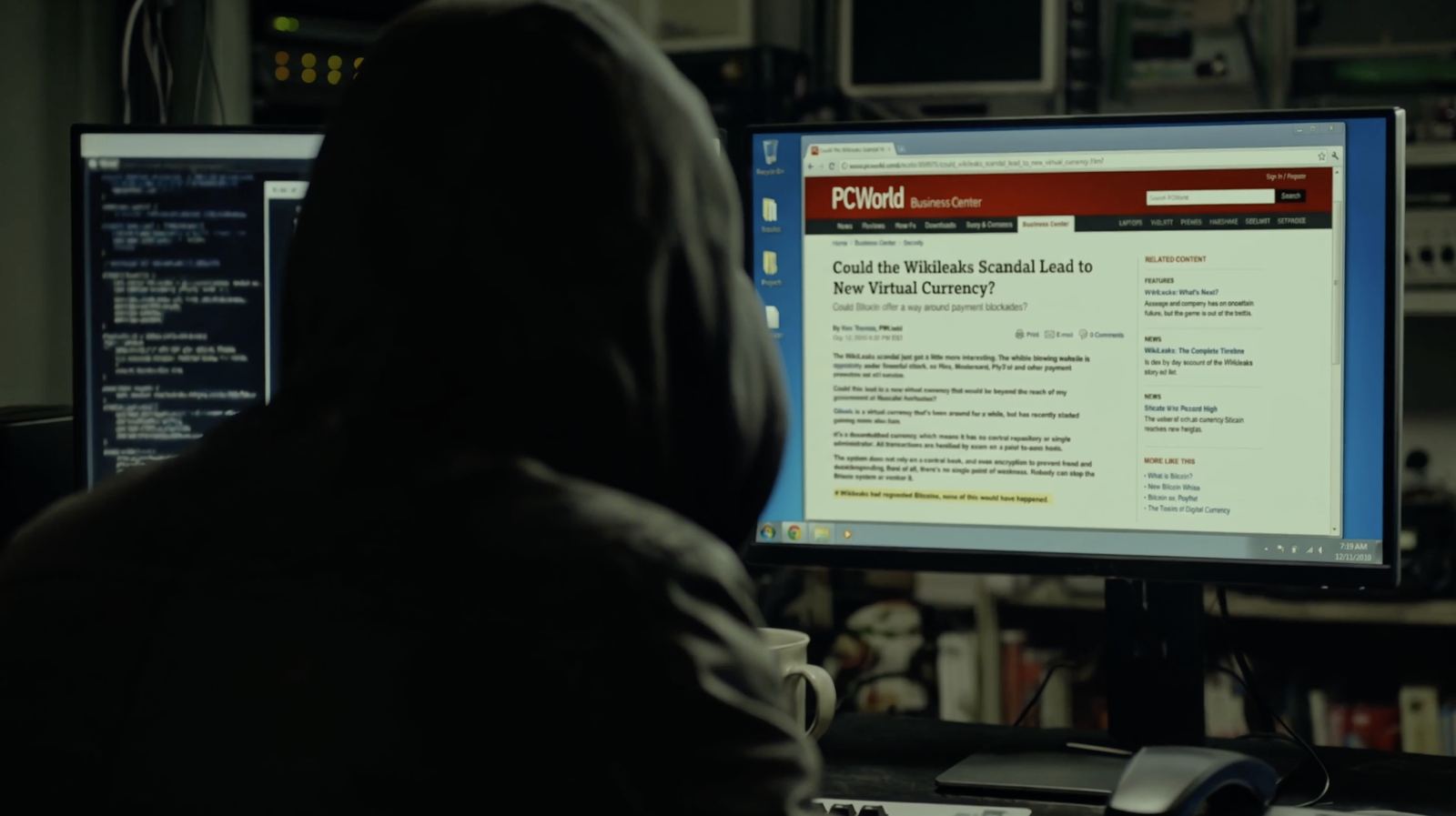 December 2010: Period detail extends to the web browser on screen. The Bitcoin Rebellion, Sovereign Truth Media.