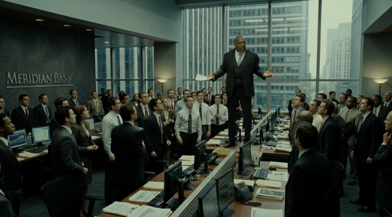 Meridian Bank · 2008 — A full trading floor at scale.