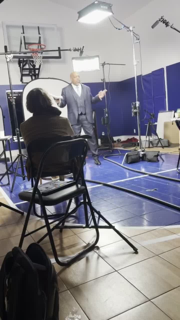 Principal Photography: Filming on a practical studio set. The Bitcoin Rebellion, Sovereign Truth Media.